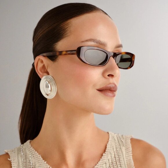 Saint Laurent SL 557 Shade Sunglasses in Medium Havana New Womens Sunnies - Picture 10 of 11